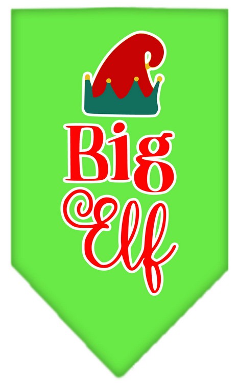 Big Elf Screen Print Bandana Lime Green Small